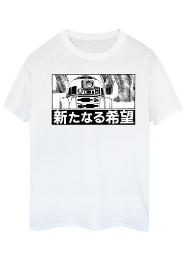 Star Wars R2D2 Anime White Graphic T-Shirt