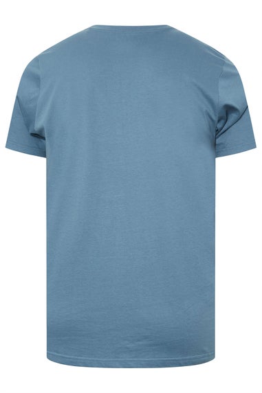 Badrhino Light Blue Abstract Mountain Print T-Shirt