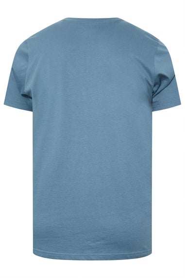 BadRhino Big & Tall Light Blue Abstract Mountain Print T-Shirt