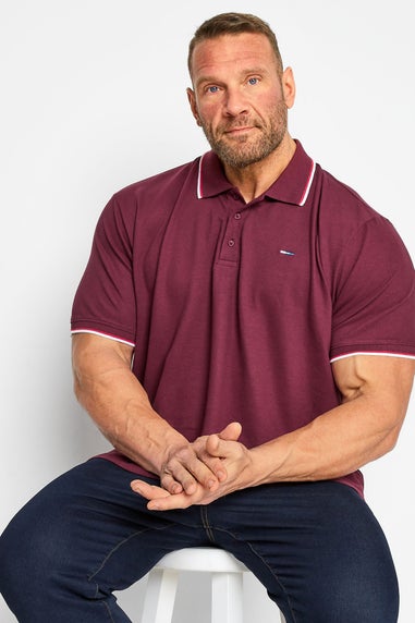 BadRhino Windsor Wine Red Tipped Red Polo Shirt