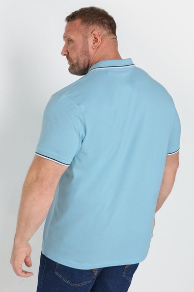 BadRhino Big & Tall 3 Pack Blue & Yellow Tipped Polo Shirts