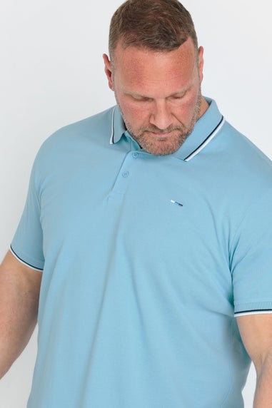 BadRhino Big & Tall 3 Pack Blue & Yellow Tipped Polo Shirts