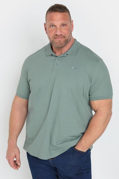 BadRhino Big & Tall 5 PACK Green & Blue Jersey Polo Shirts