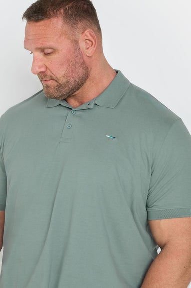 BadRhino Big & Tall 5 PACK Green & Blue Jersey Polo Shirts
