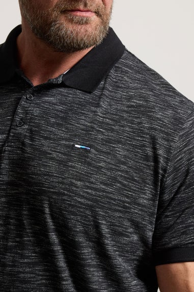 Badrhino Black Slub Polo Shirt