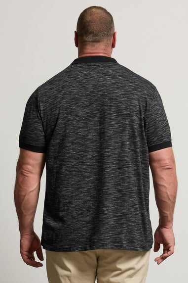 Badrhino Black Slub Polo Shirt
