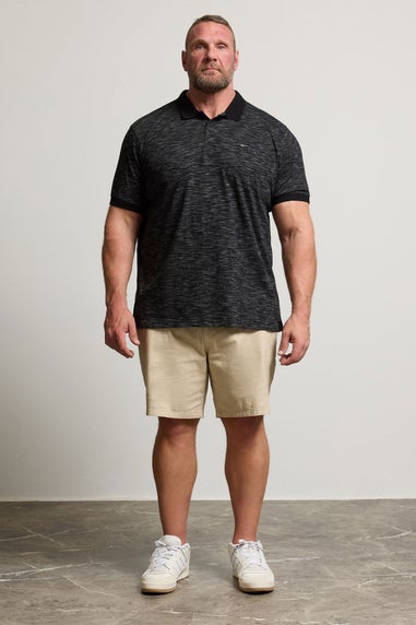 Badrhino Black Slub Polo Shirt