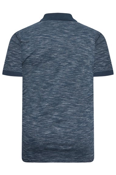 BadRhino Big & Tall Navy Blue Slub Polo Shirt