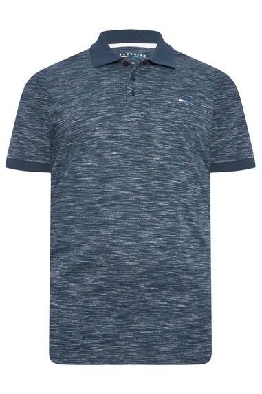 BadRhino Big & Tall Navy Blue Slub Polo Shirt