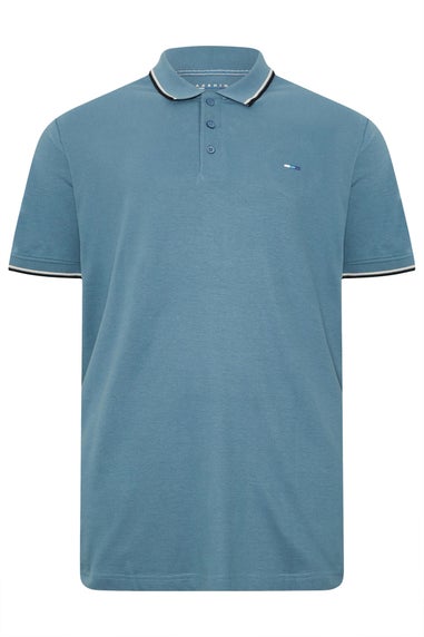 BadRhino Big & Tall Blue Tipped Polo Shirt