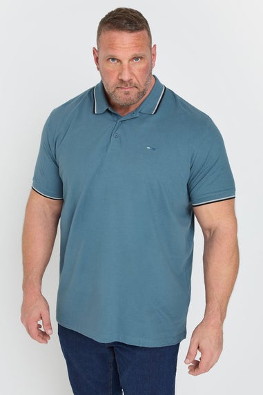 BadRhino Big & Tall Blue Tipped Polo Shirt