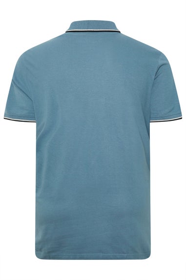 BadRhino Big & Tall Blue Tipped Polo Shirt