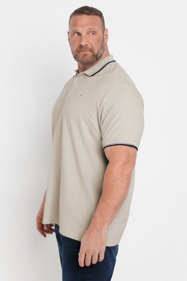 BadRhino Natural Brown Tipped Polo Shirt