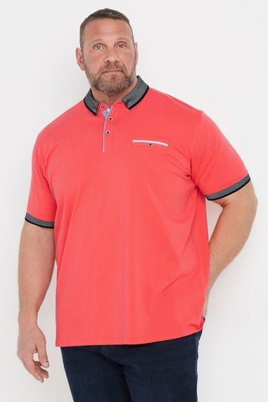 Badrhino Orange Chambray Polo Shirt