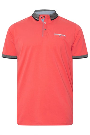 Badrhino Orange Chambray Polo Shirt