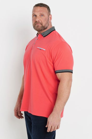 Badrhino Orange Chambray Polo Shirt