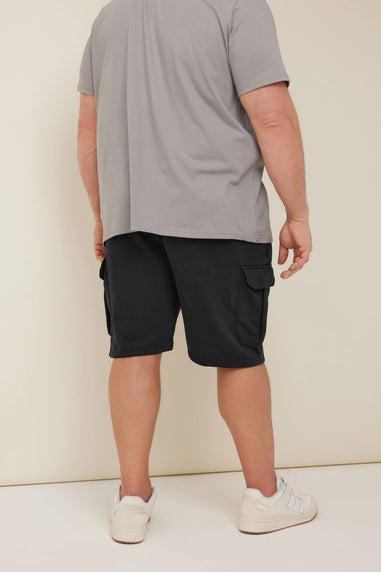 Badrhino Black Essential Cargo Jogger Shorts