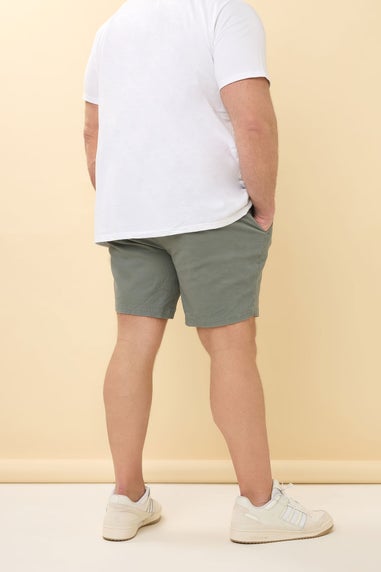 Badrhino Sage Green Stretch Chino Shorts
