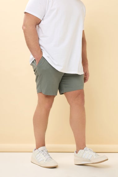Badrhino Sage Green Stretch Chino Shorts