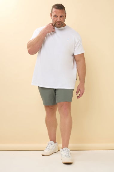 Badrhino Sage Green Stretch Chino Shorts