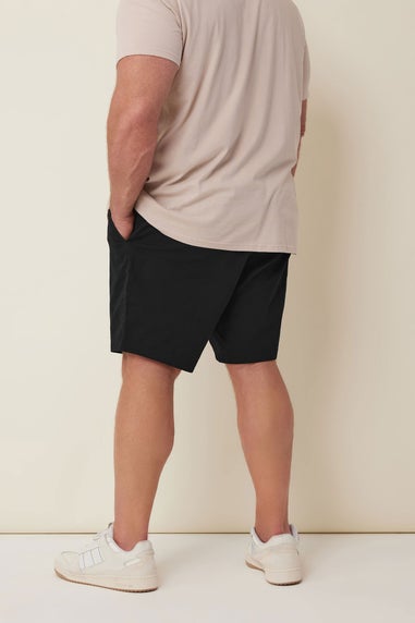 Badrhino Black Stretch Elasticated Waist Chino Shorts