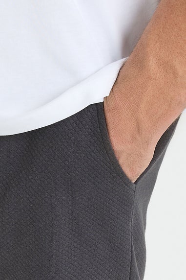 Badrhino Grey Diamond Quilted Shorts