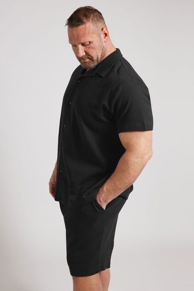 BadRhino Black Textured Jersey Shorts
