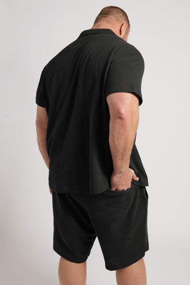 BadRhino Black Textured Jersey Shorts