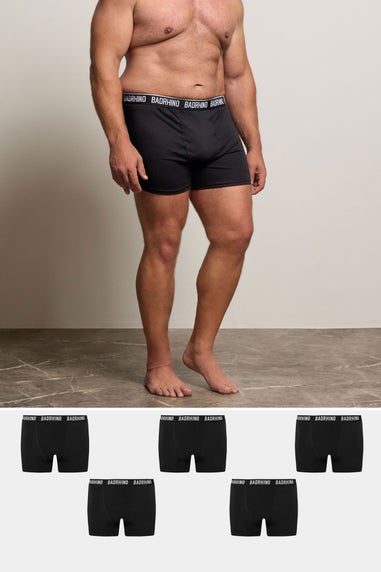 BadRhino Big & Tall 5 PACK Black Boxers