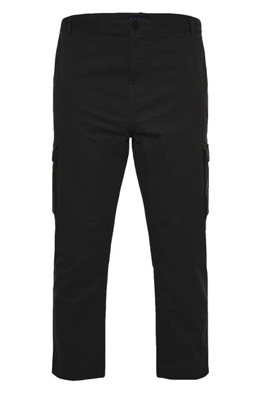 Badrhino Black Stretch Cargo Trousers