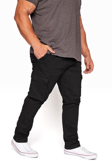 Badrhino Black Stretch Cargo Trousers