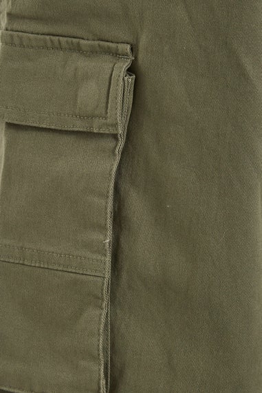 Badrhino Khaki Green Stretch Cargo Trousers