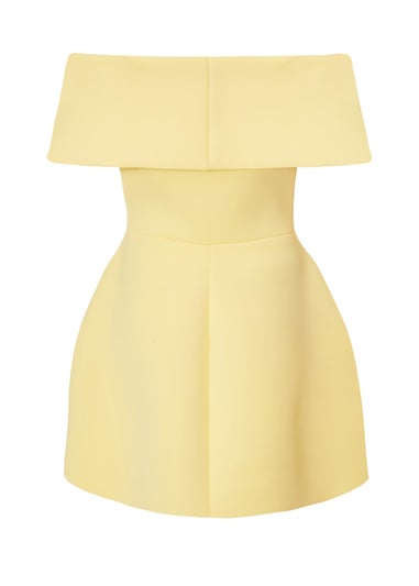 Quiz Yellow Bardot Bow Skater Dress