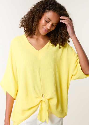Blue Vanilla Yellow Tie Knot Blouse