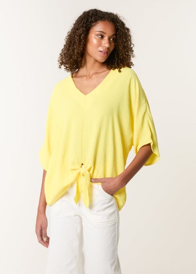 Blue Vanilla Yellow Tie Knot Blouse