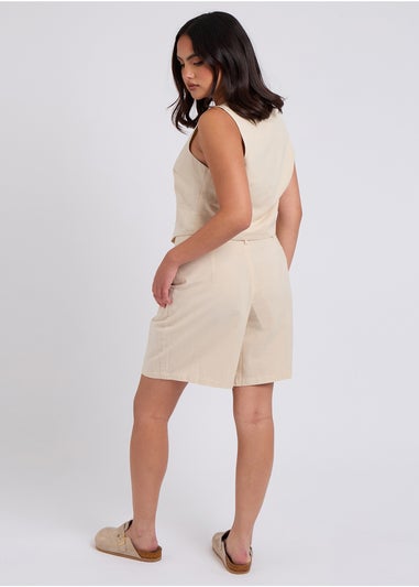 Urban Bliss Beige Linen Blend Short