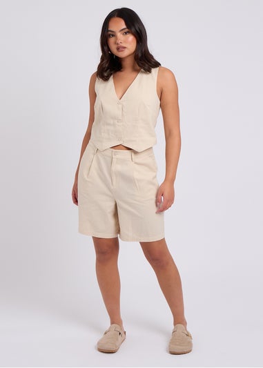 Urban Bliss Beige Linen Blend Short