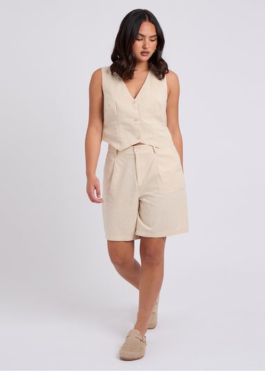 Urban Bliss Beige Linen Blend Short