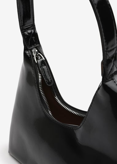 Where's That From Ecru Black PU Hobo Bag