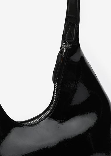 Where's That From Ecru Black PU Hobo Bag