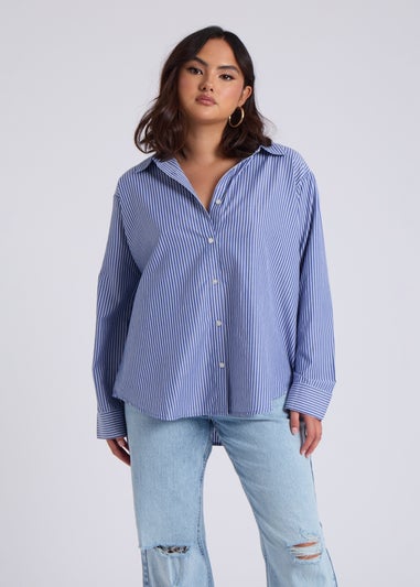Urban Bliss Blue Stripe Oversized Shirt