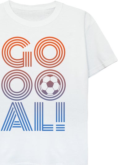 Brands In Football Goal Kids White Graphic T-Shirt (3-13 Years)