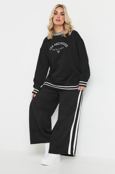 Yours Curve Les Archives Contrast Slogan Sweatshirt