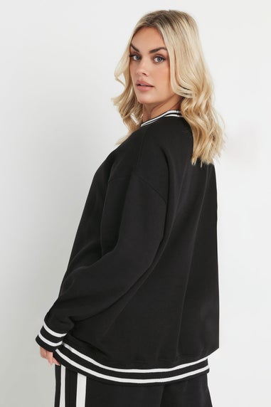 Yours Curve Les Archives Contrast Slogan Sweatshirt