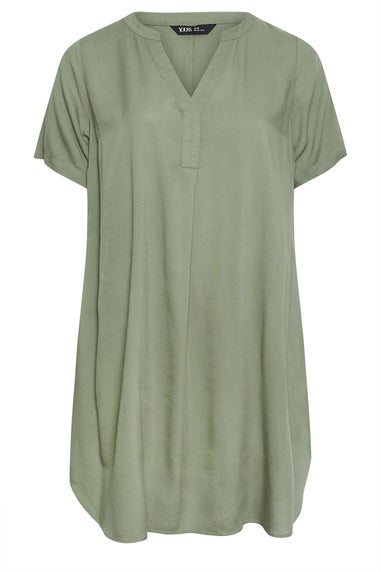 Yours Curve Khaki Green Midi Tunic Dress