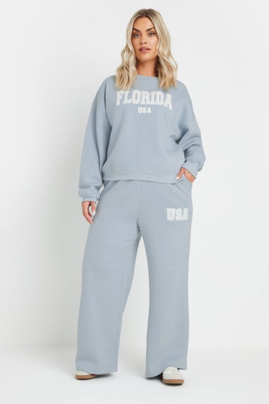 Yours Curve Light Blue Florida Slogan Sweatshirt