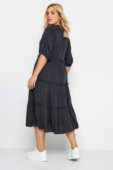 Yours Curve Charcoal Grey Midi Shirt Dress