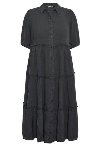 Yours Curve Charcoal Grey Midi Shirt Dress