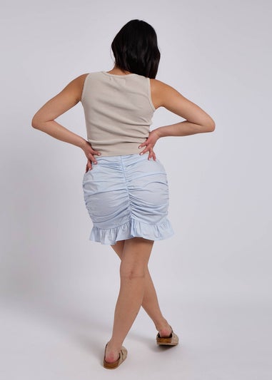 Urban Bliss Brittany Blue Ruched Poplin Skirt