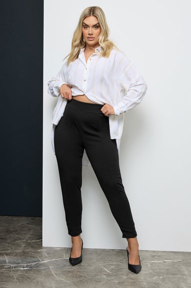 Yours Curve Black Stretch Tapered Trousers